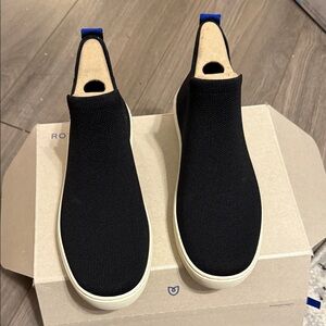 Rothy's Black and Cream Slip-On Sneakers